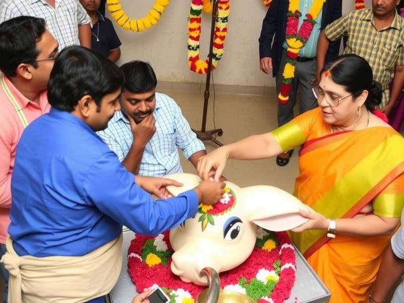 Coimbatore Time Traveler Pongal Event Coimbatore Time Traveler Pongal event showing players decorating bulls and making pongal